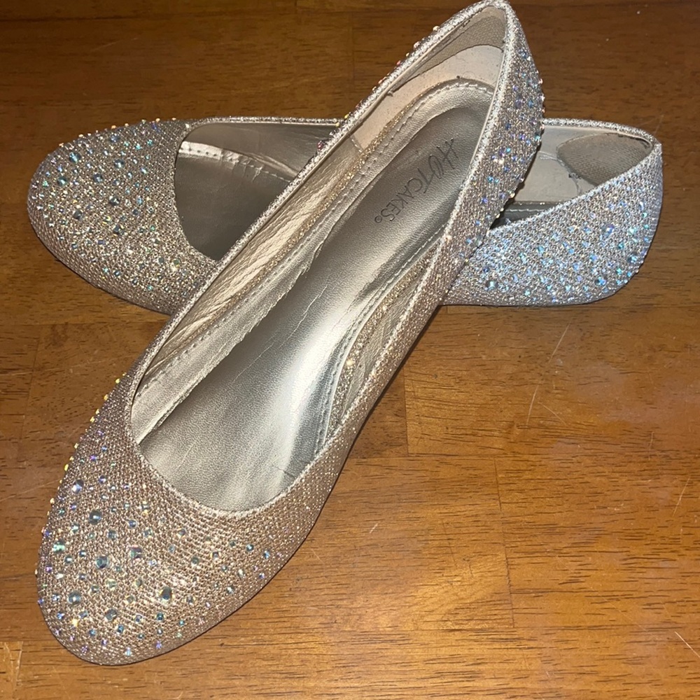 Hotcakes Ballerina Flats- Gold sparkle 8.5 wide